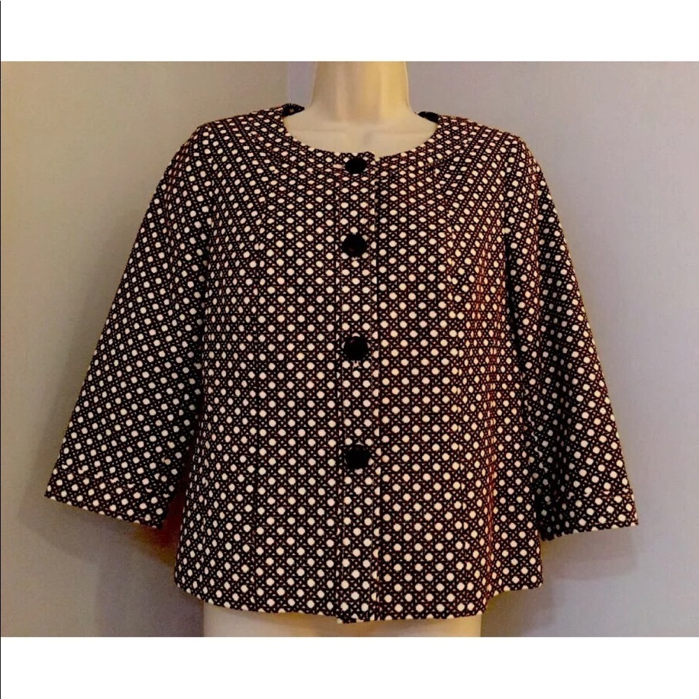 Talbots 8 Petite Geo-Basket Print Cotton Jacket | Polished Spring Workwear Layer